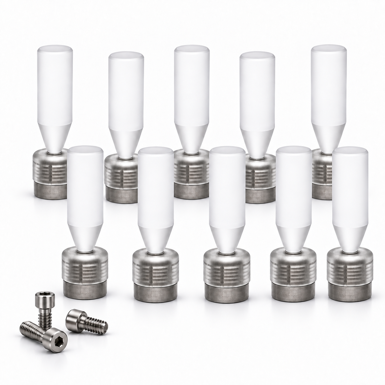 Ten Smart On X Pre-Coated TiBases with prosthetic screws