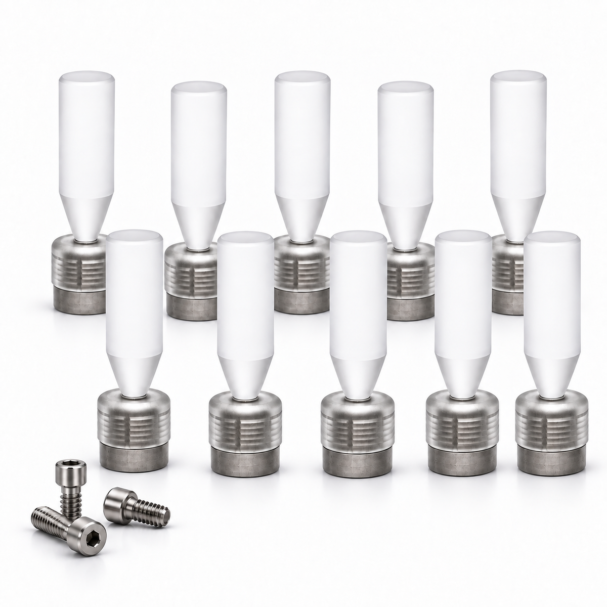 Ten Smart On X Pre-Coated TiBases with prosthetic screws